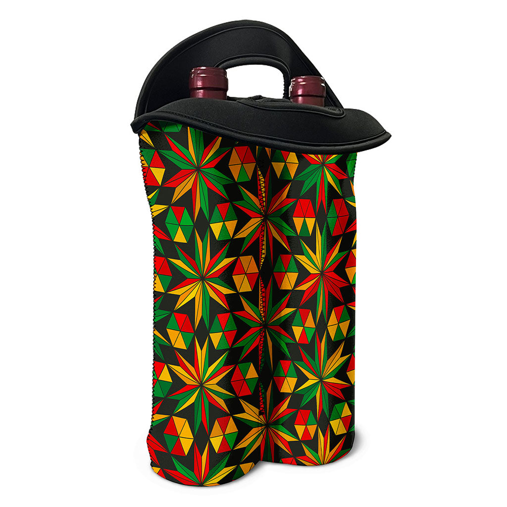 Abstract Geometric Reggae Pattern Print Double Neoprene Wine Tote
