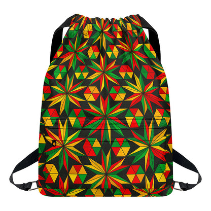 Abstract Geometric Reggae Pattern Print Drawstring Backpack