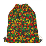Abstract Geometric Reggae Pattern Print Drawstring Bag