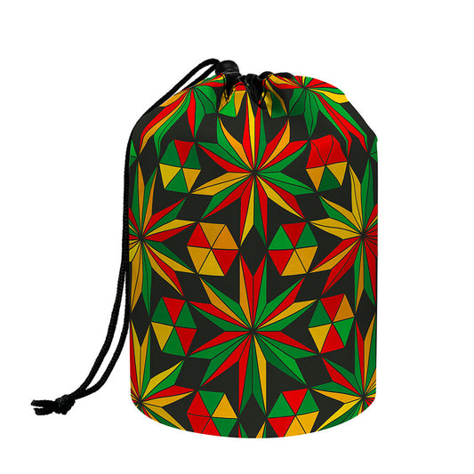 Abstract Geometric Reggae Pattern Print Drawstring Makeup Bag