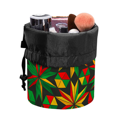 Abstract Geometric Reggae Pattern Print Drawstring Makeup Bag