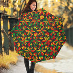Abstract Geometric Reggae Pattern Print Foldable Umbrella