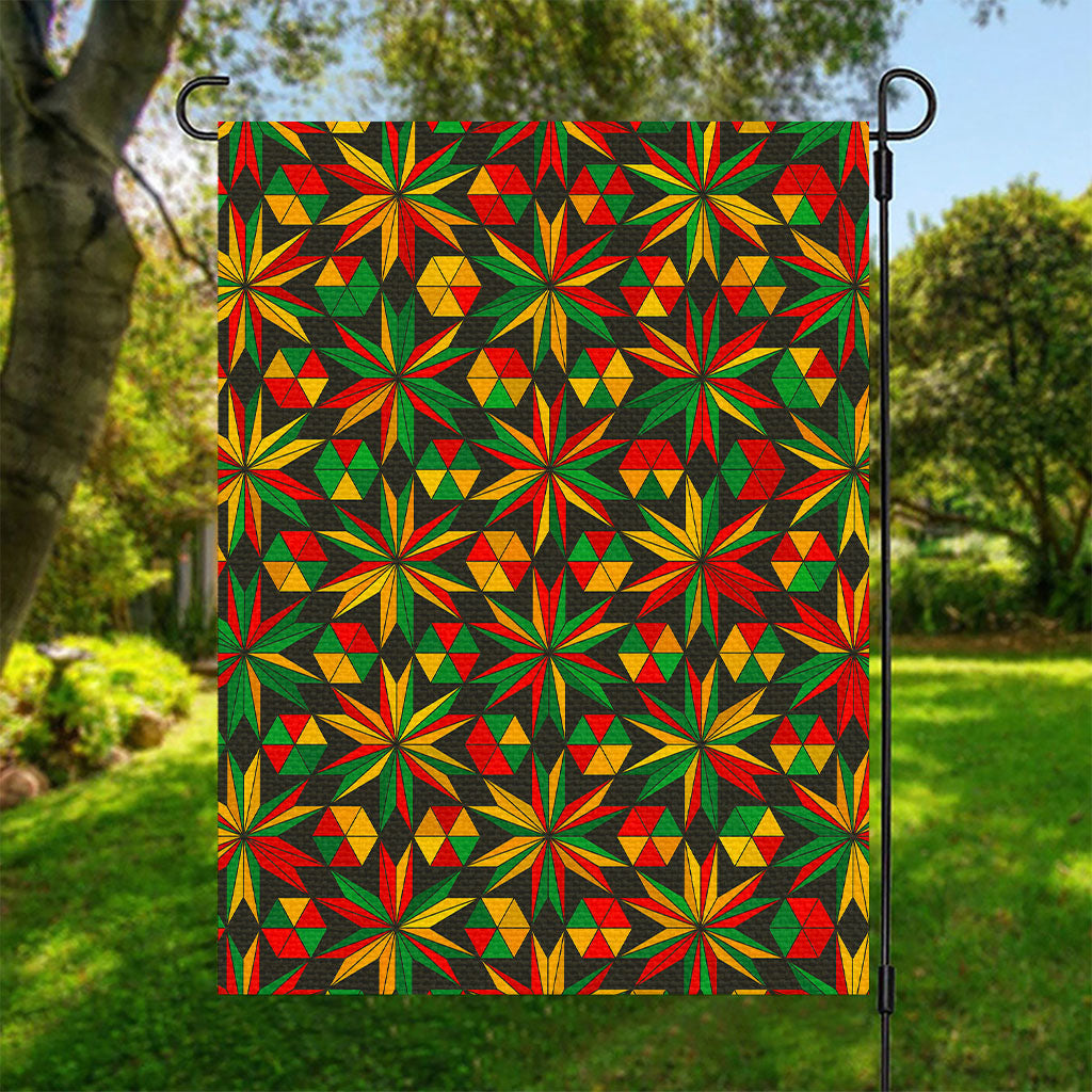 Abstract Geometric Reggae Pattern Print Garden Flag