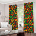 Abstract Geometric Reggae Pattern Print Grommet Curtains