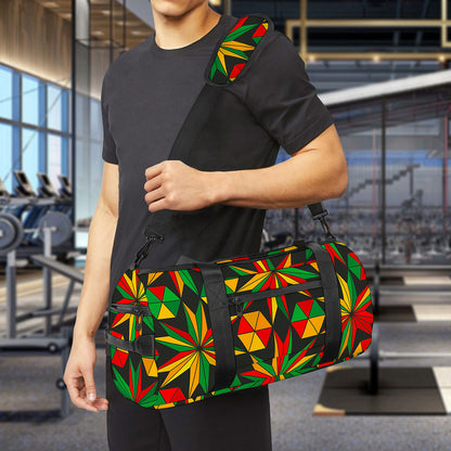 Abstract Geometric Reggae Pattern Print Gym Bag