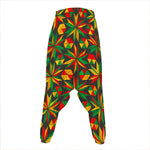 Abstract Geometric Reggae Pattern Print Hammer Pants