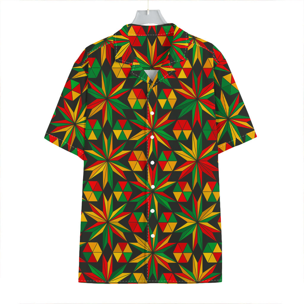 Abstract Geometric Reggae Pattern Print Hawaiian Shirt