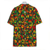 Abstract Geometric Reggae Pattern Print Hawaiian Shirt