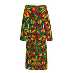Abstract Geometric Reggae Pattern Print Hooded Bathrobe