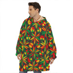 Abstract Geometric Reggae Pattern Print Hoodie Blanket