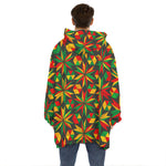 Abstract Geometric Reggae Pattern Print Hoodie Blanket