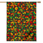 Abstract Geometric Reggae Pattern Print House Flag