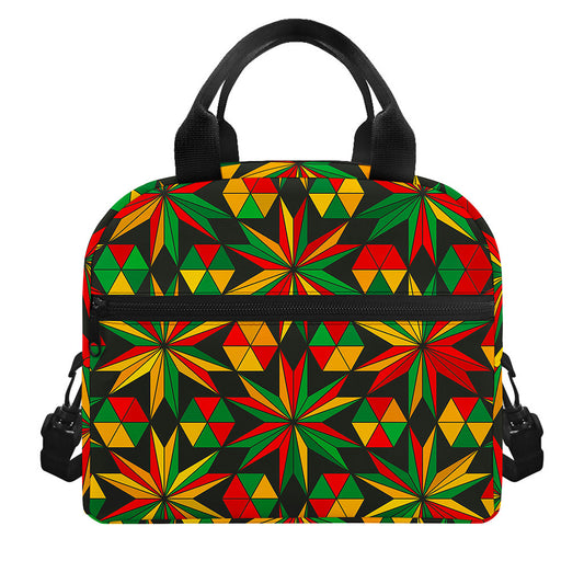 Abstract Geometric Reggae Pattern Print Insulated Lunch Bag