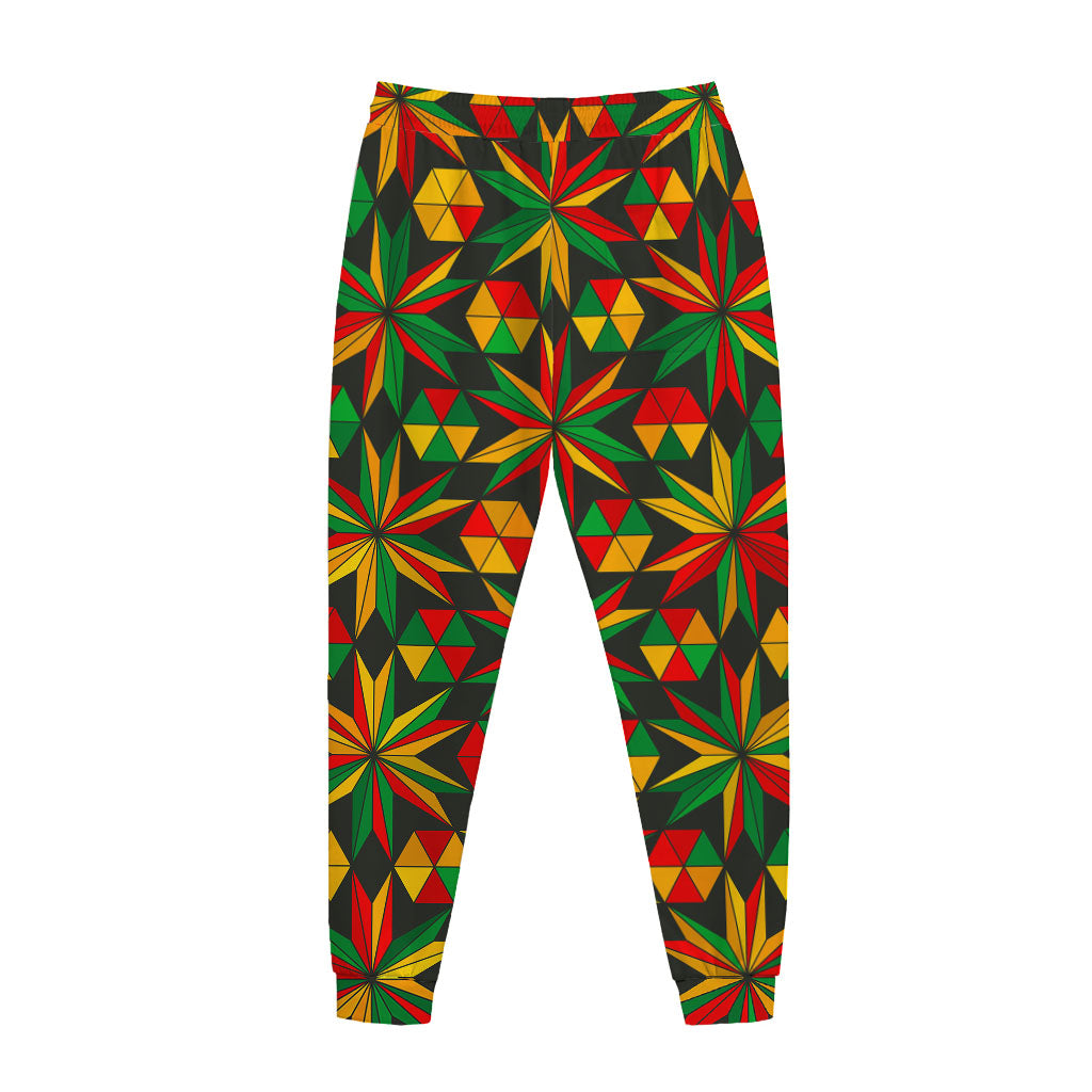 Abstract Geometric Reggae Pattern Print Jogger Pants