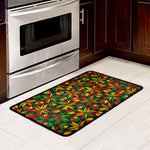 Abstract Geometric Reggae Pattern Print Kitchen Mat