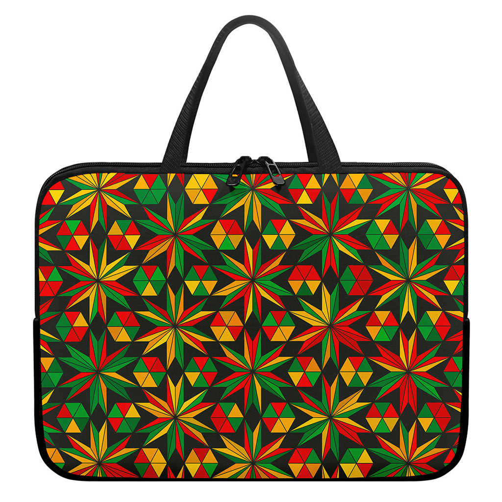 Abstract Geometric Reggae Pattern Print Laptop Sleeve With Handle