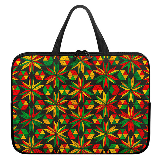 Abstract Geometric Reggae Pattern Print Laptop Sleeve With Handle