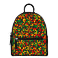 Abstract Geometric Reggae Pattern Print Leather Backpack