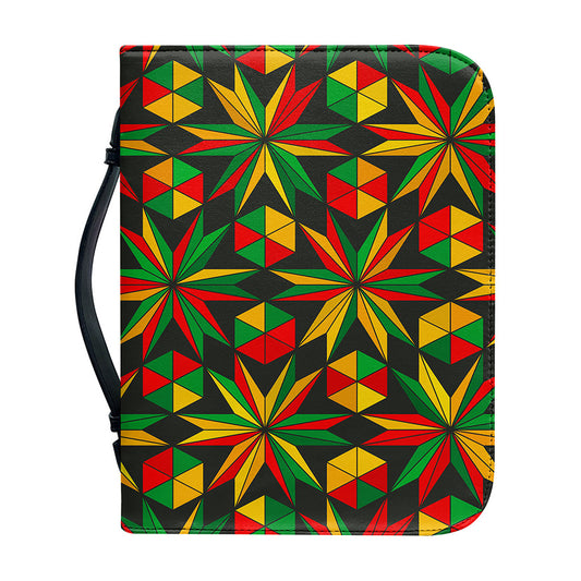 Abstract Geometric Reggae Pattern Print Leather Bible Cover