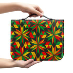 Abstract Geometric Reggae Pattern Print Leather Bible Cover