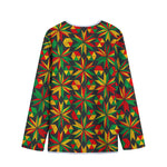 Abstract Geometric Reggae Pattern Print Long Sleeve Short Coat