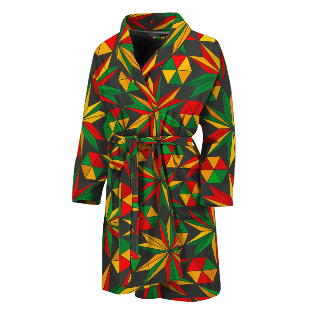 Abstract Geometric Reggae Pattern Print Men's Bathrobe