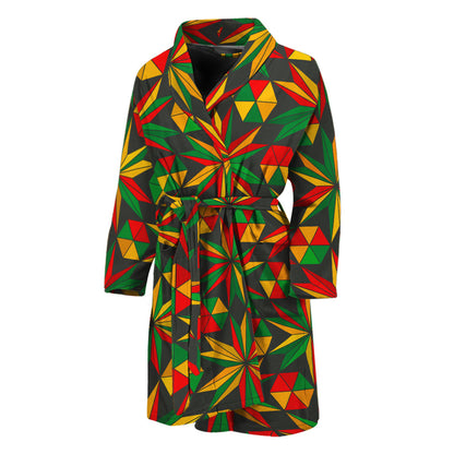 Abstract Geometric Reggae Pattern Print Men's Bathrobe