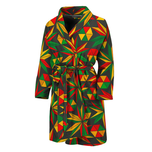 Abstract Geometric Reggae Pattern Print Men's Bathrobe