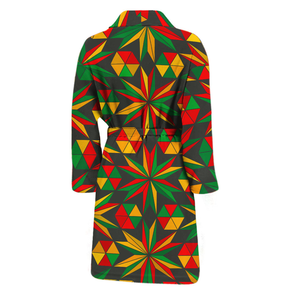 Abstract Geometric Reggae Pattern Print Men's Bathrobe