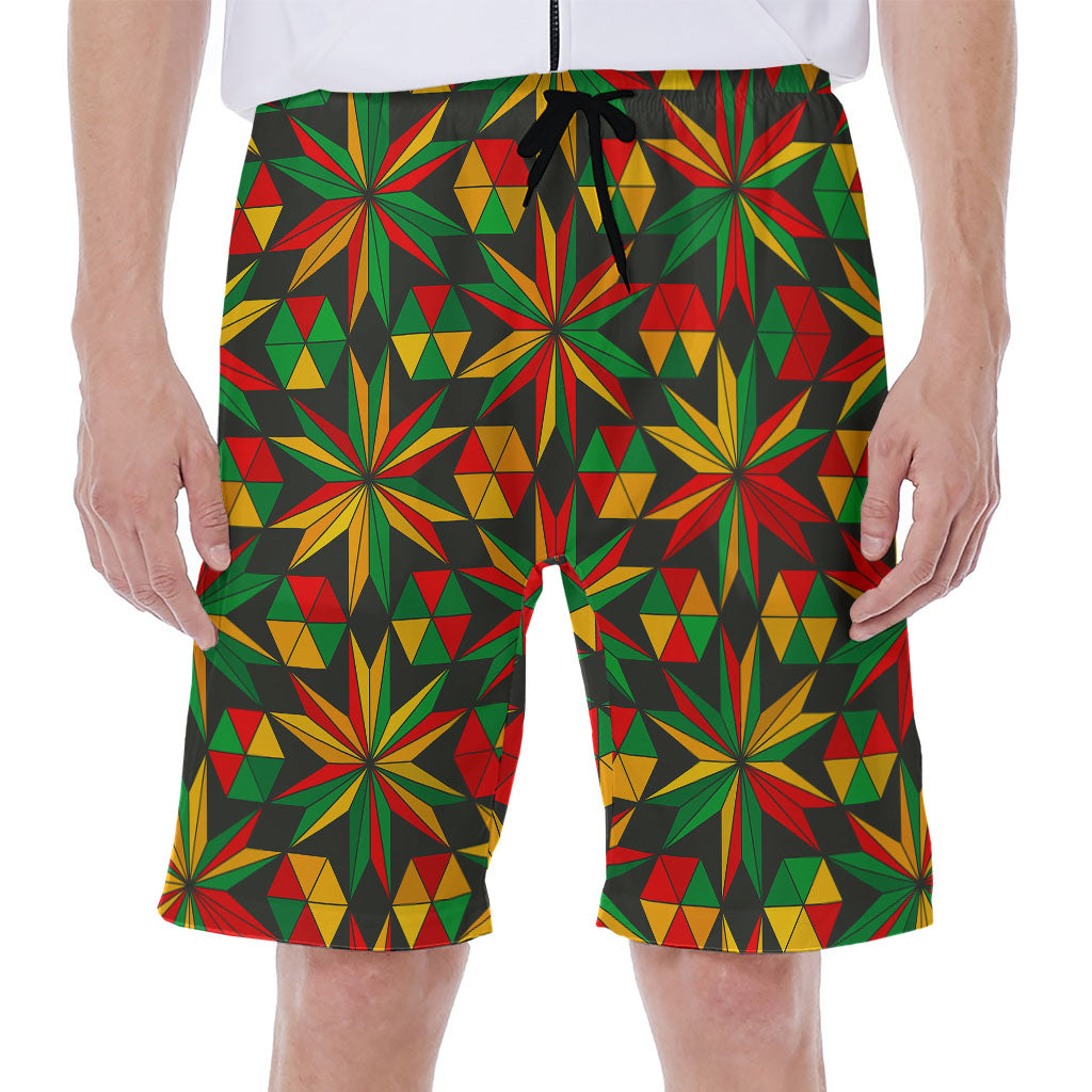 Abstract Geometric Reggae Pattern Print Men's Beach Shorts