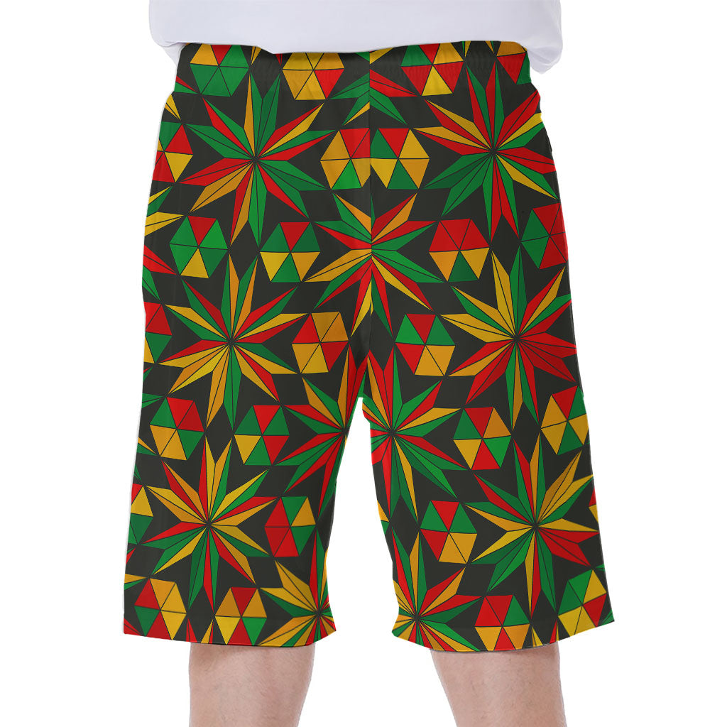 Abstract Geometric Reggae Pattern Print Men's Beach Shorts