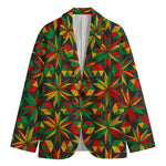 Abstract Geometric Reggae Pattern Print Men's Blazer