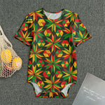 Abstract Geometric Reggae Pattern Print Men's Bodysuit
