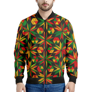 Abstract Geometric Reggae Pattern Print Men's Bomber Jacket