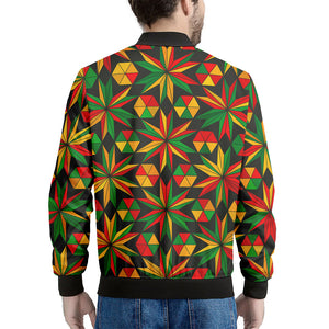 Abstract Geometric Reggae Pattern Print Men's Bomber Jacket