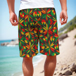 Abstract Geometric Reggae Pattern Print Men's Cargo Shorts