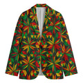 Abstract Geometric Reggae Pattern Print Men's Cotton Blazer
