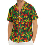 Abstract Geometric Reggae Pattern Print Men's Deep V-Neck Shirt