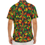 Abstract Geometric Reggae Pattern Print Men's Deep V-Neck Shirt