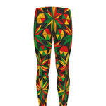 Abstract Geometric Reggae Pattern Print Men's leggings