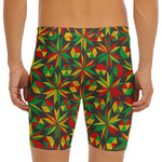 Abstract Geometric Reggae Pattern Print Men's Long Boxer Briefs