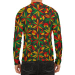 Abstract Geometric Reggae Pattern Print Men's Long Sleeve Rash Guard