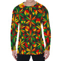 Abstract Geometric Reggae Pattern Print Men's Long Sleeve T-Shirt
