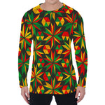 Abstract Geometric Reggae Pattern Print Men's Long Sleeve T-Shirt