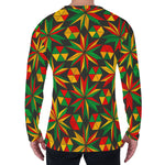 Abstract Geometric Reggae Pattern Print Men's Long Sleeve T-Shirt