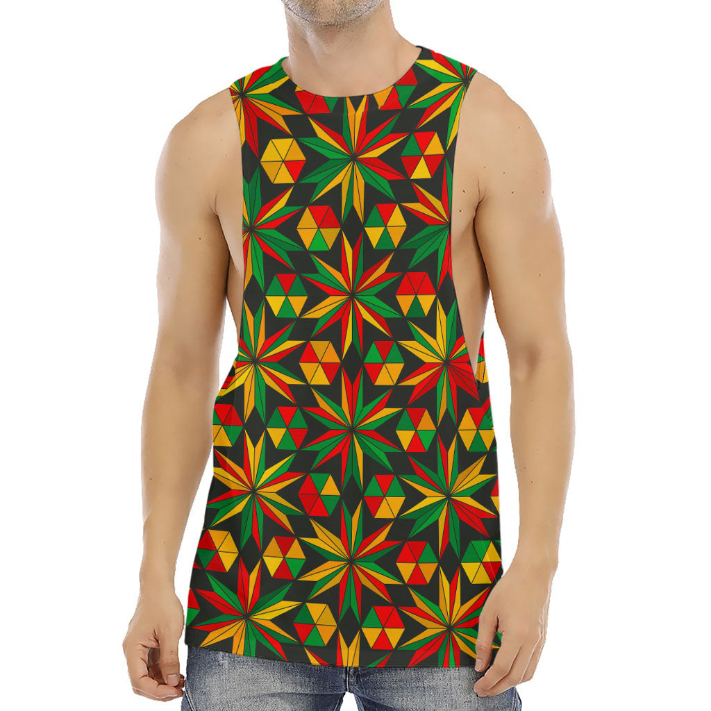 Abstract Geometric Reggae Pattern Print Men's Muscle Tank Top