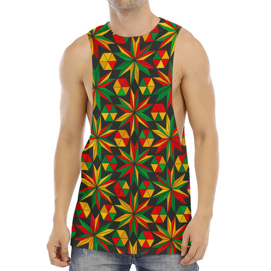 Abstract Geometric Reggae Pattern Print Men's Muscle Tank Top