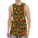 Abstract Geometric Reggae Pattern Print Men's Muscle Tank Top