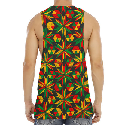 Abstract Geometric Reggae Pattern Print Men's Muscle Tank Top