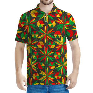 Abstract Geometric Reggae Pattern Print Men's Polo Shirt